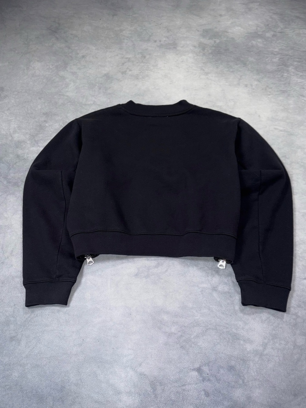 ACNE STUDIOS BIRD FL Black Cropped Avantgarde Y2K Zip Sweatshirt RRP600$ - Picture 9 of 15